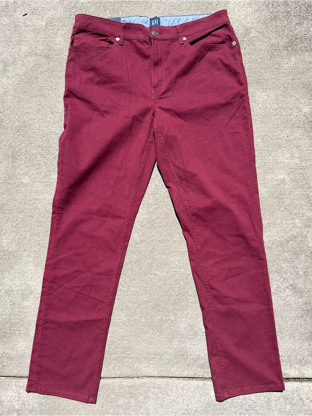 GAP Men's Burgundy Straight Chinos